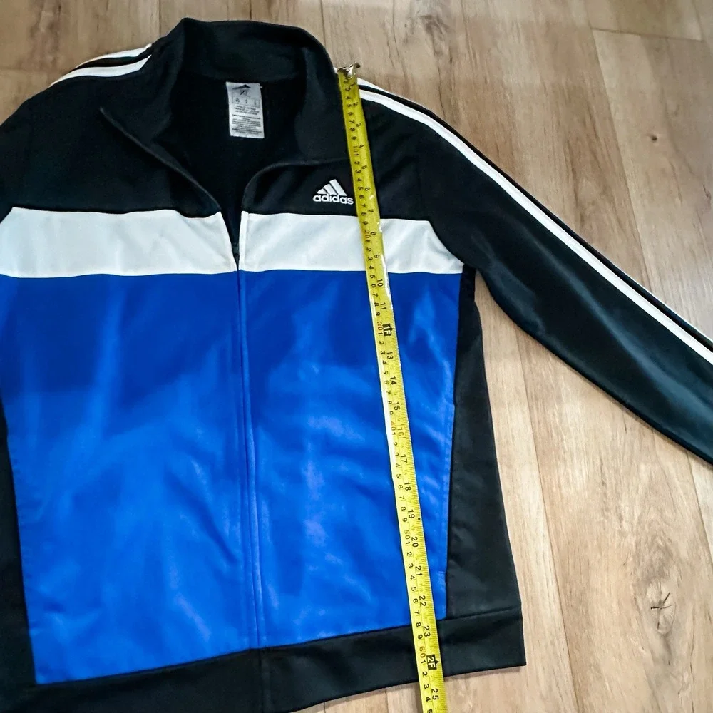 Adidas Boys XL 18/20‎ Full Zip Blue and Black Long Sleeve Track Jacket